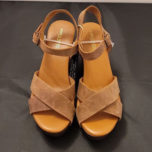 BRAND NEW SOPHIA MILANO GENUINE DISTRESS LEATHER ESPADRILLE SANDAL - Picture 2 of 14